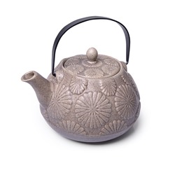 9393 FISSMAN Заварочный чайник 1100 мл с ситечком, СЕРЫЙ ПЕСОЧНЫЙ (керамика)