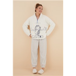 Pijama polar Garfield blanco