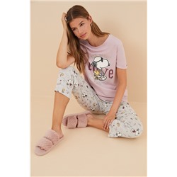 Pijama 100% algodón Snoopy Love manga corta