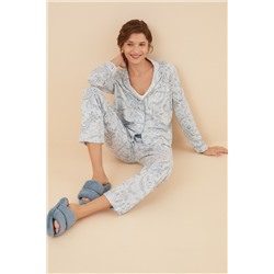 Pijama camisero largo 100% algodón Paisley