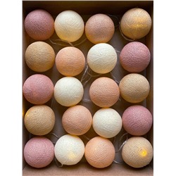 Гирлянда из 50 нитяных шариков "Дикий мёд"
