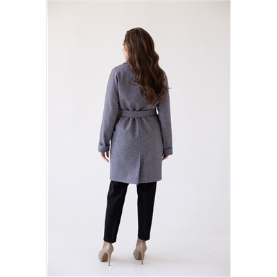 Пальто женское демисезонное 22400 (серый/рубчик)