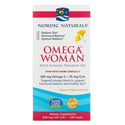 Nordic Naturals, Omega Woman, с маслом примулы вечерней, 120 капсул