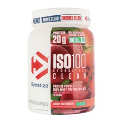 Dymatize Nutrition, ISO100 Hydrolyzed Clear, 100% Whey Protein Isolate, Cherry Watermelon, 1.1 lb (500 g)