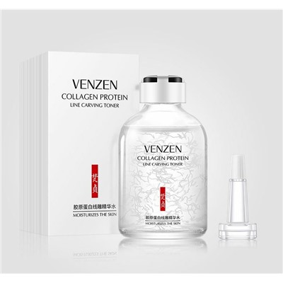 Venzen, Омолаживающая сыворотка-тонер для лица, с протеинами коллагена, Collagen Protein Line Carving Toner, 50 мл.