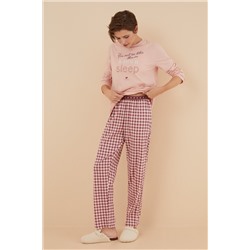 Pijama 100% algodón La Vecina Rubia pantalón cuadros