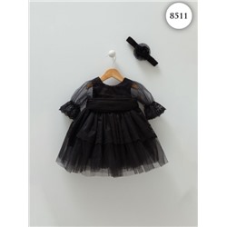 8511 Платье детское + повязка Caramell ЧЕРНЫЙ