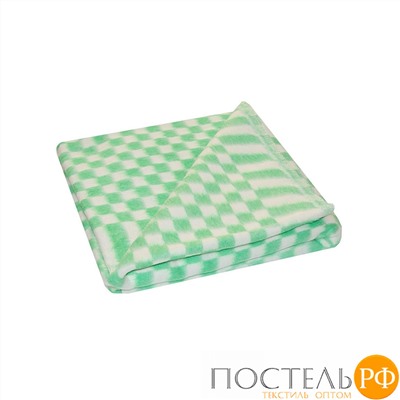 Зеленое Мелкая клетка Байковое  100х140 арт. 57-3ЕТ 90% х/б  Ермолино одеяло