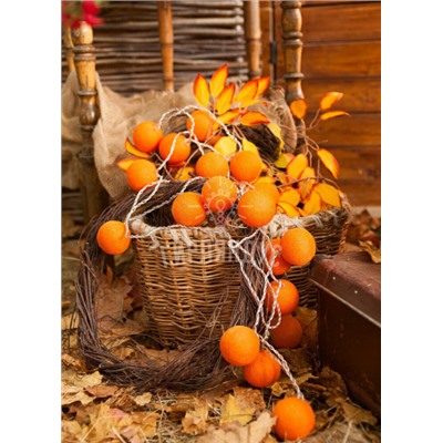 Гирлянда из 50 нитяных шариков "Оранж"