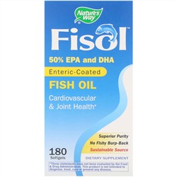 Nature's Way, Fisol, рыбий жир, 180 мягких желатиновых капсул