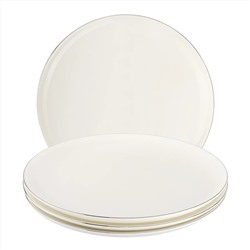 51534 GIPFEL Набор тарелок обеденных PLATINUM 26 см, 4 шт. Цвет: белый с ободком серебристого цвета. Материал: костяной фарфор.