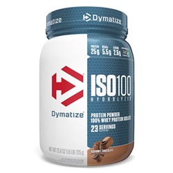 Dymatize Nutrition, Гидролизация ISO 100, 100% изолят сывороточного белка, изысканный шоколад, 1,6 фунта (725 г)