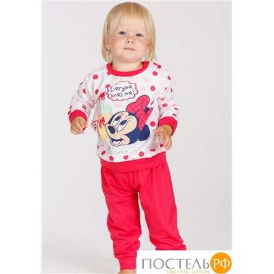 Хлопковая пижамка для девочки с Minnie Mouse Planetex Planetex_WD100324 Красный 18 мес