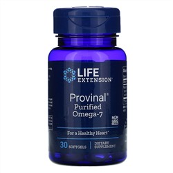 Life Extension, Provinal, очищенная форма омега-7, 30 мягких таблеток