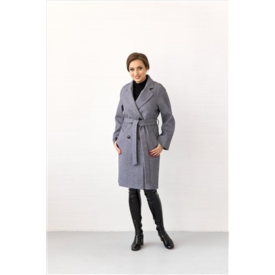 Пальто женское демисезонное 23220 (серый/рубчик)