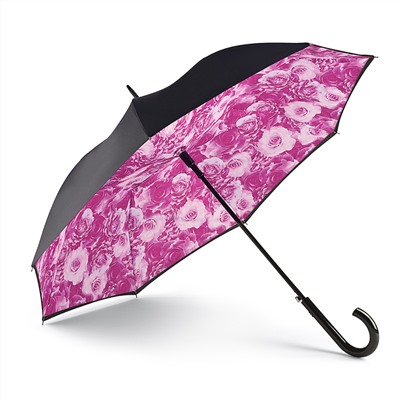 L754-4382 NeonFloral (Розовые розы) Зонт женский трость Fulton