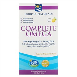 Nordic Naturals, Complete Omega, лимонный вкус, 1000 мг, 180 гелевых капсул