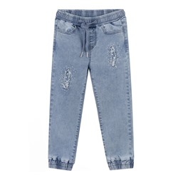 Брюки текстильные джинсовые для девочек