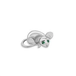Мышь кошельковая из серебра с фианитами - Символ 2020 года (1,3 см) МС-06р232