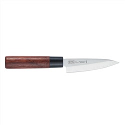 50518 GIPFEL Нож для чистки овощей NATORI PRO 9см с односторонней заточкой. Материал лезвия: сталь X50CrMoV15. Материал ручки: дерево. Цвет ручки: коричневый. Толщина: 2 мм.