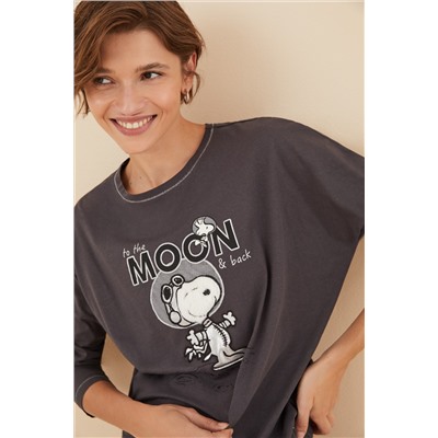 Pijama largo 100% algodón Snoopy Moon