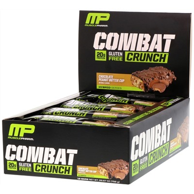 MusclePharm, Combat Crunch, Chocolate Peanut Butter Cup, 12 Bars