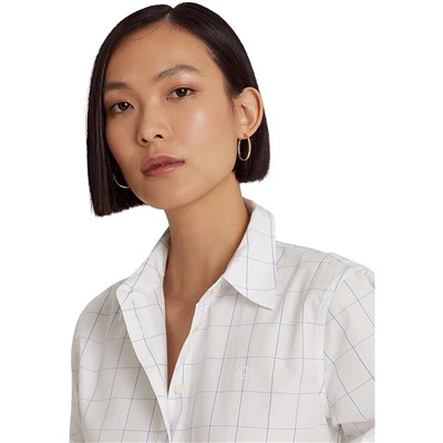 LAUREN Ralph Lauren Windowpane Cotton Broadcloth Shirt