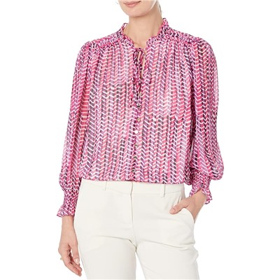 DKNY Long Sleeve Ruffled Blouse