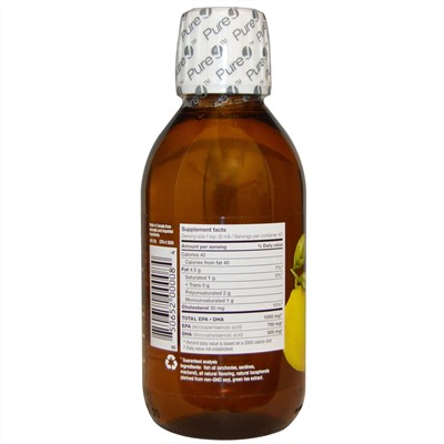 Ascenta, NutraSea, омега-3, пикантный лимонный вкус, 200 мл (6,8 жидких унций)