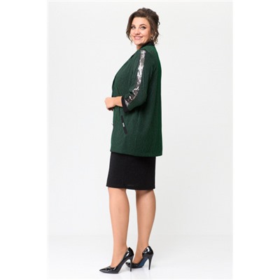 Жакет, платье  Solomeya Lux артикул 964 черно-зеленый