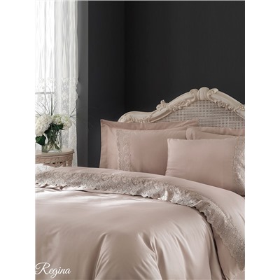 Tivolyo Regina Kahve Satin 210 TC | Satin bed linen-Digital with lace