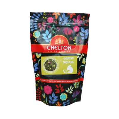 Чай Chelton «Лимонные мечты» зеленый листовой чай с кусочками фруктов и лепестками цветов 90 гр м/у зип пакет.