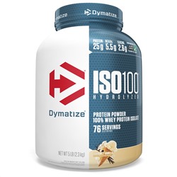 Dymatize Nutrition, ISO100 гидролизат, 100%-ный изолят сывороточного протеина, изысканная ваниль, 5 фунтов (2,3 кг)