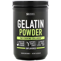 Sports Research, Gelatin Powder, Unflavored, 16 oz (454 g)