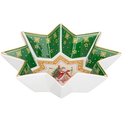Блюдо-звезда LEFARD «С Новым годом!» Дед Мороз 17х4 см Зеленое 85-1625