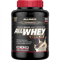 ALLMAX Nutrition, AllWhey Gold, 100% сывороточный протеин + Изолят сывороточного протеина превосходного качества, печенье и сливки, 5 ф. (2,27 кг)