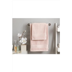 English Home Romantic Stripe Floşlu Banyo Havlusu Takımı Nude 10029017