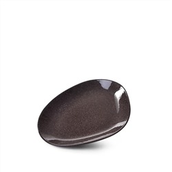 3908 FISSMAN Тарелка 21,5х17х2,7 см, цвет черный бл. (фарфор)