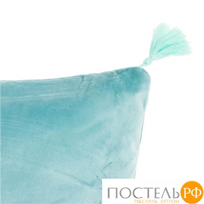 Чехол на подушку с кисточками Этель цвет голубой, 45х45 см, 100% п/э, велюр 6906466