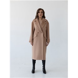 Пальто женское демисезонное 24710 (кэмел/ворсовая ткань)