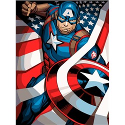 Набор для раскрашивания по номерам (на холсте) 50 х 40 см №01 "Капитан Америка"