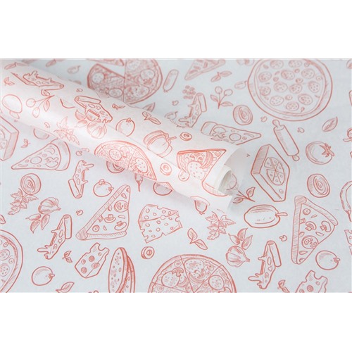 Силиконизированная бумага для выпечки с рисунком "Пицца" (рулон 5м)