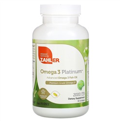 Zahler, Omega 3 Platinum, улучшенный рыбий жир с омега-3, 2000 мг, 90 мягких желатиновых капсул