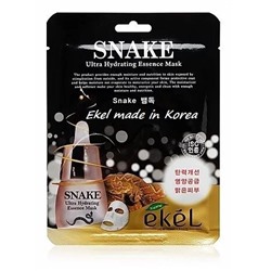 Корейская Маска - салфетка для лица с пептидом змеиного яда, эффект ботокса , Ekel SNAKE Ultra Hydrating Essence Mask, 25 мл.