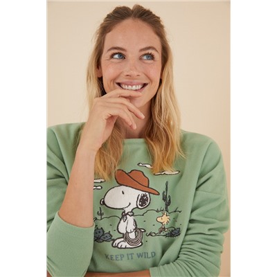 Pijama polar Snoopy verde