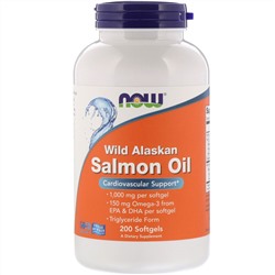 Now Foods, Wild Alaskan Salmon Oil, 200 Softgels