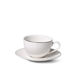 3899 FISSMAN Чашка с блюдцем ALEKSA 250мл, цвет белый (фарфор)