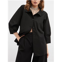 Чёрная блузка с оригинальной спинкой Wendy Trendy
