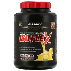 ALLMAX Nutrition, Isoflex, чистый изолят сывороточного белка (фильтрация ИСБ частицами, заряженными ионами), со вкусом банана, 2,27 кг (5 фунтов)