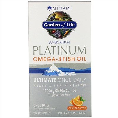 Minami Nutrition, Platinum, рыбий жир Омега-3 со вкусом апельсина, 60 мягких желатиновых капсул